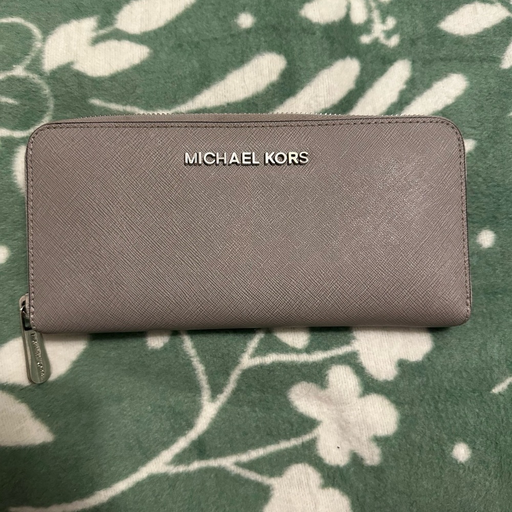 Michael Kors Grey Zip-Around Wallet